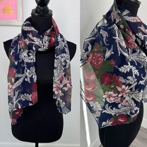 Floral Sheer Women’s Lightweight Scarf 16x62